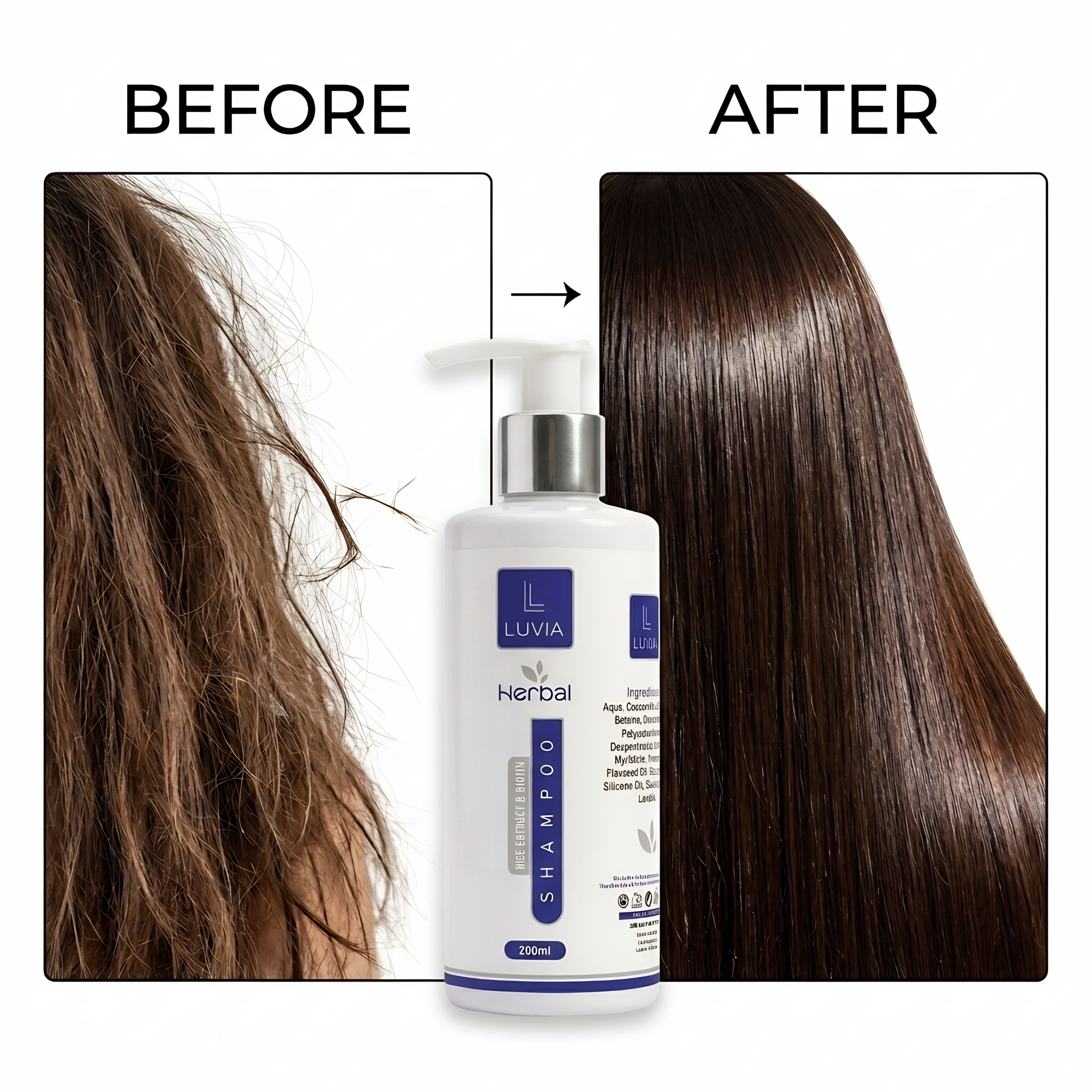 Luvia Herbal Shampoo Stop Hair Fall, Boost Growth & Repair Damage Naturally